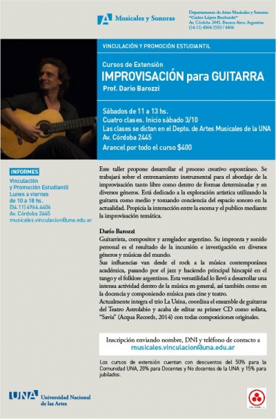Taller de improvisación para guitarra en la UNA